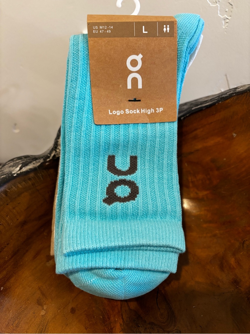 3-pack On Running Logo Crew Socks - size L